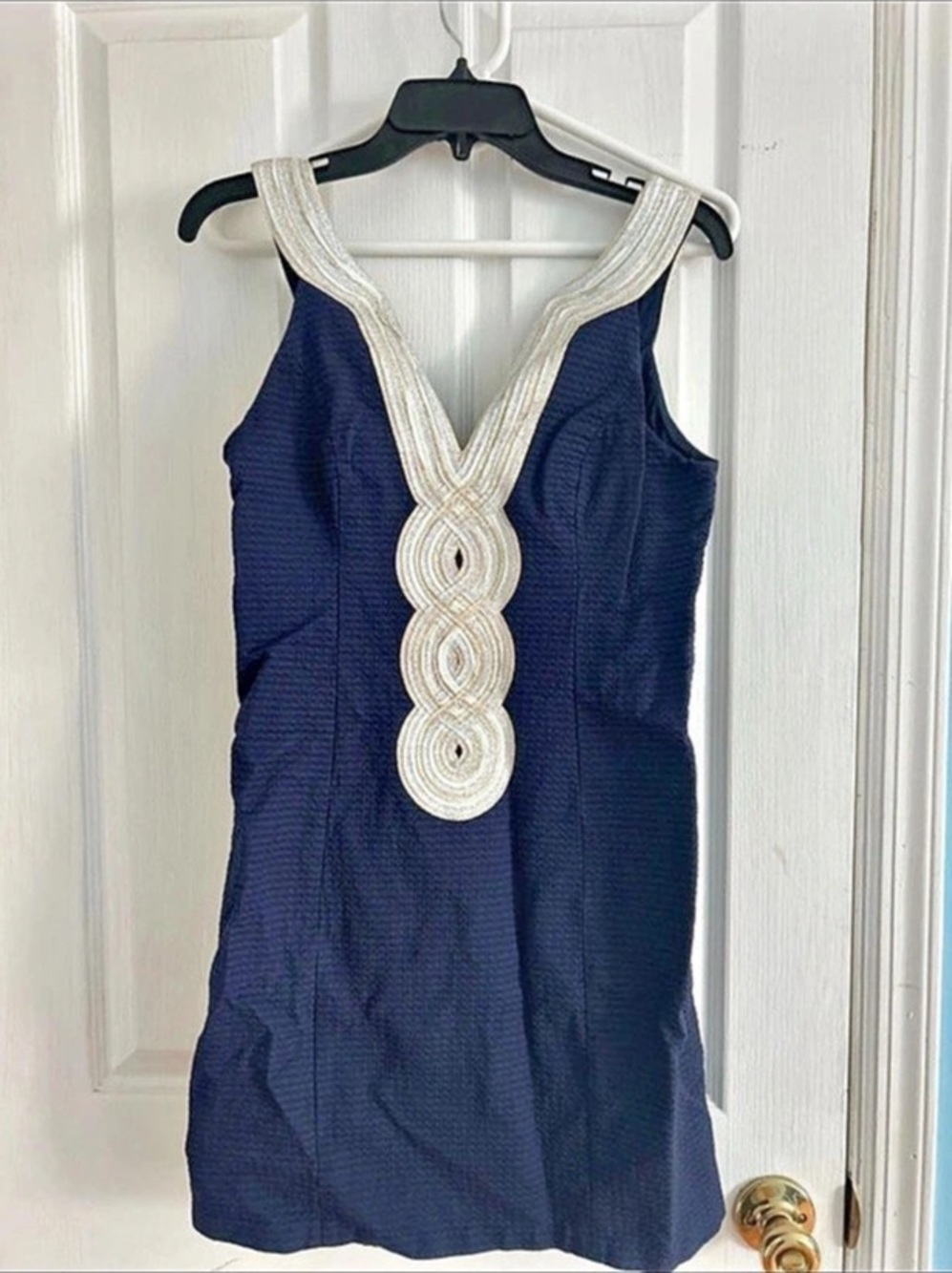 Lilly Pulitzer Pearl Shift Dress Mini Blue Size 4